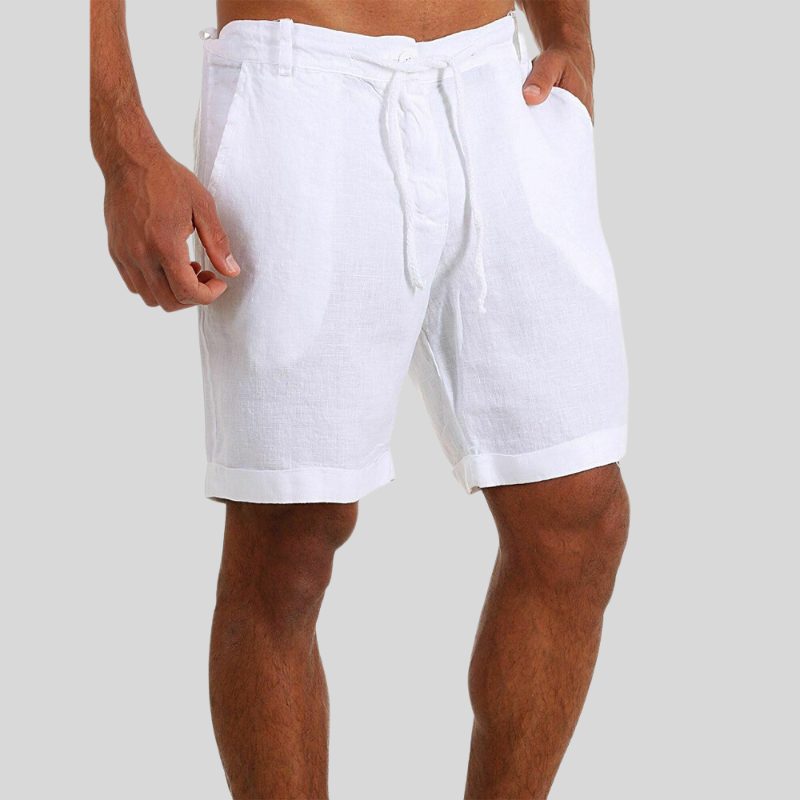 Linen Shorts with Drawstring for Men