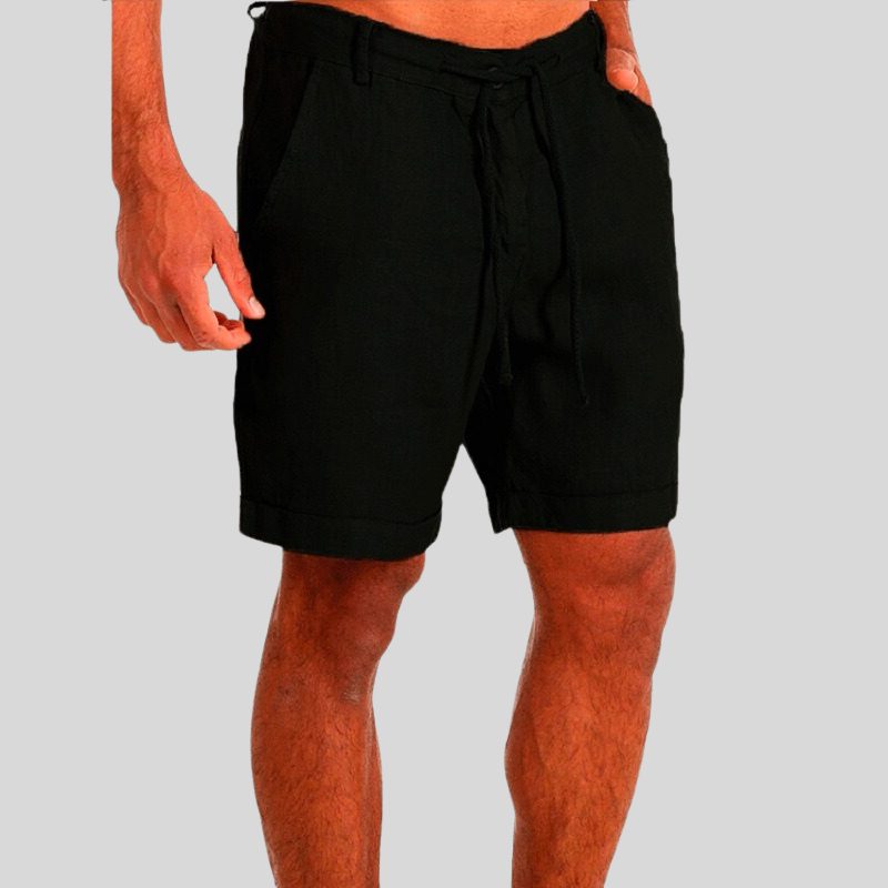 Linen Shorts with Drawstring for Men