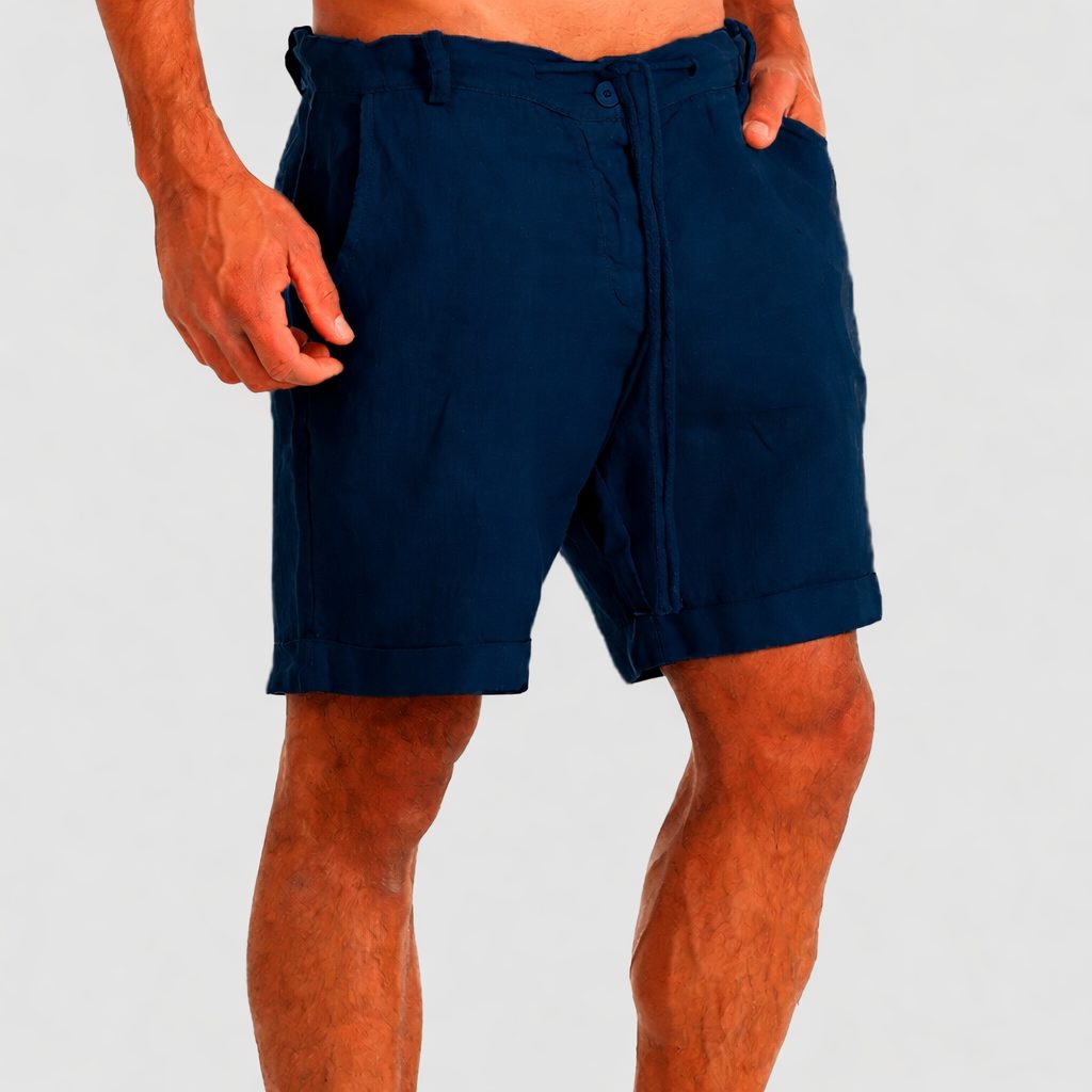 Linen Shorts with Drawstring for Men
