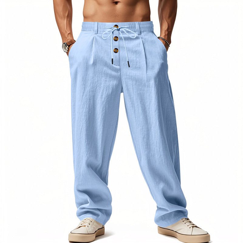 Linen Straight Leg Pants for Men