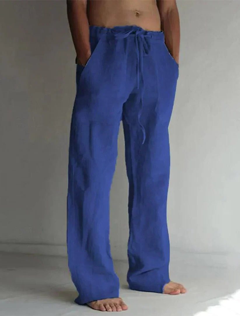 Linen Wide Leg Trousers for Men