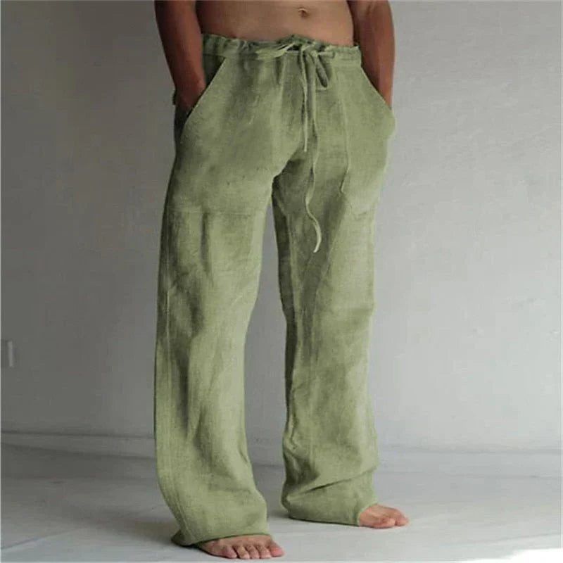 Linen Wide Leg Trousers for Men
