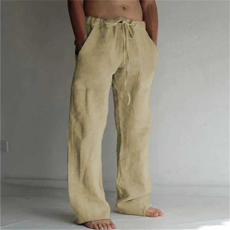Linen Wide Leg Trousers for Men