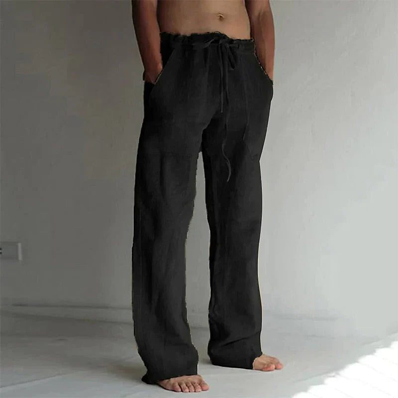 Linen Wide Leg Trousers for Men