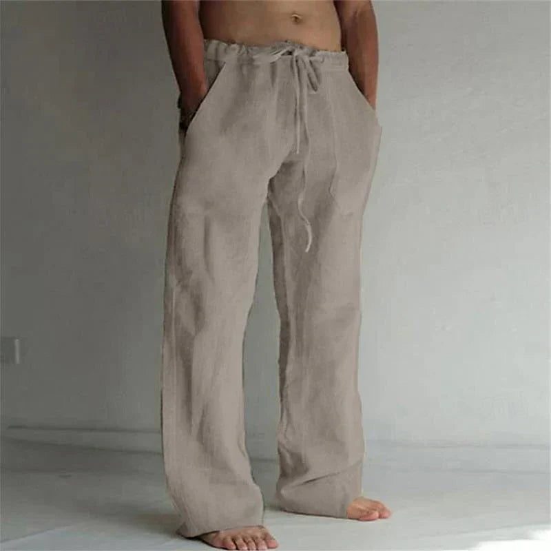 Linen Wide Leg Trousers for Men