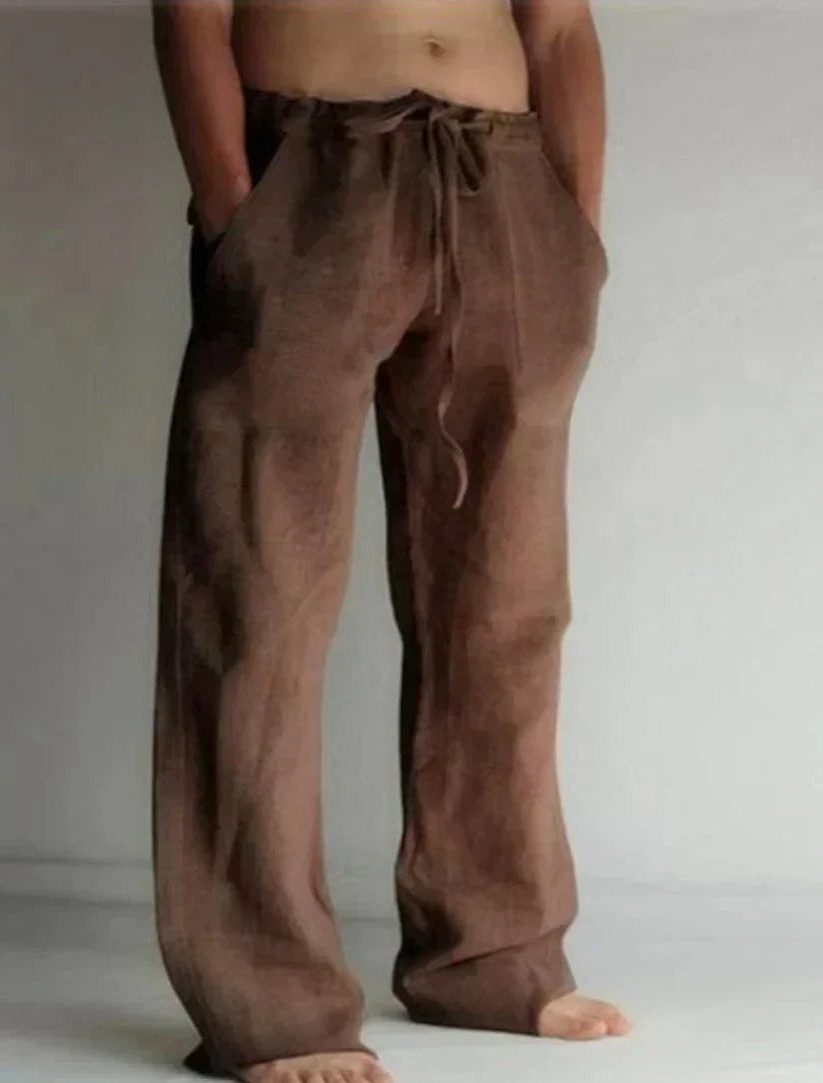 Linen Wide Leg Trousers for Men