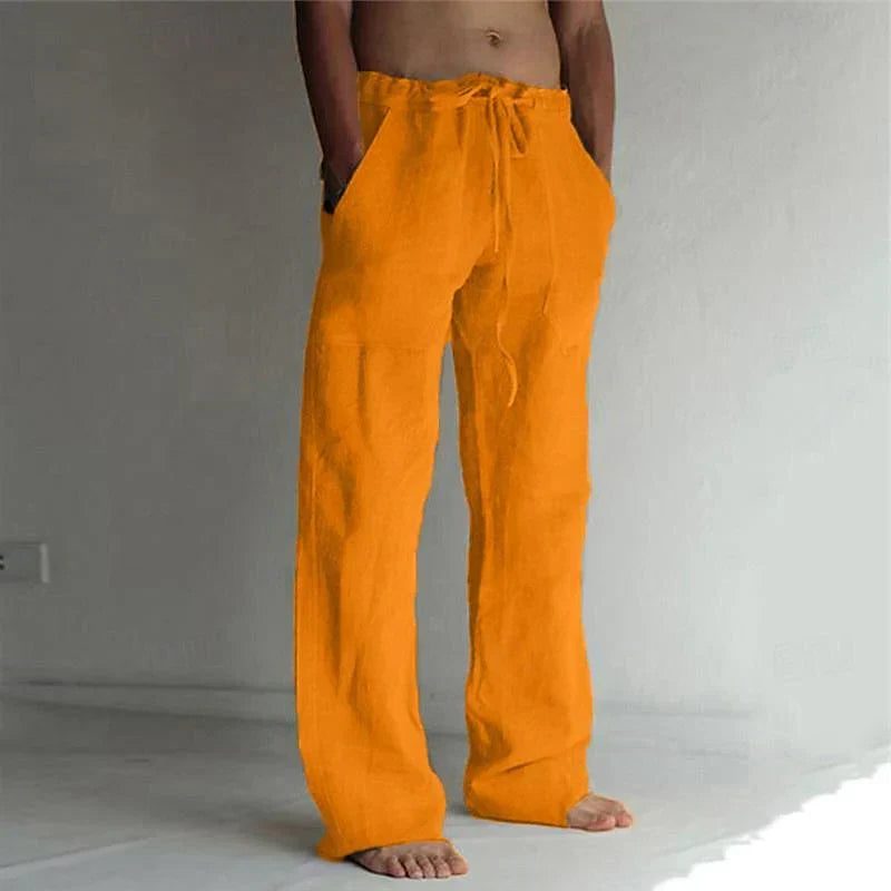 Linen Wide Leg Trousers for Men