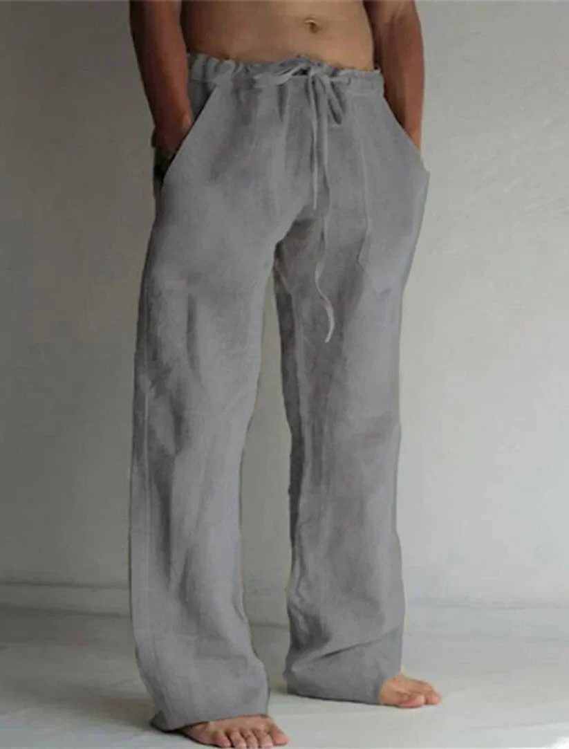 Linen Wide Leg Trousers for Men