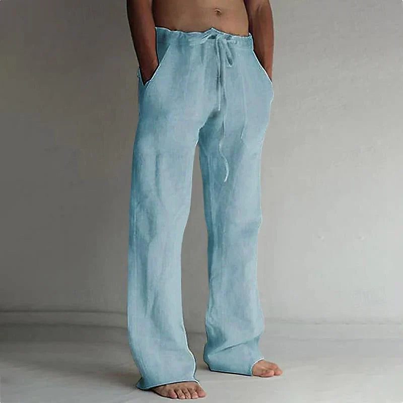 Linen Wide Leg Trousers for Men