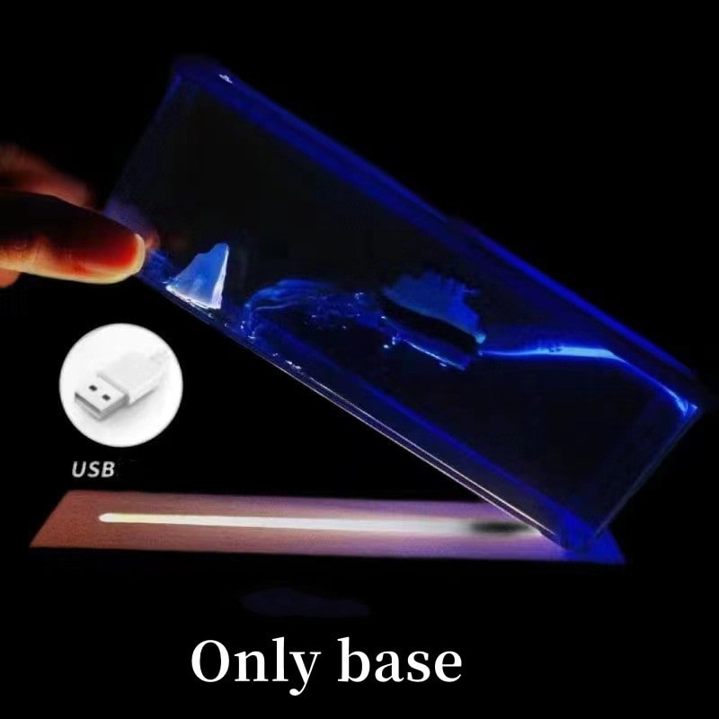Unsinkable Ship Fluid Drift Bottle with LED Light Base