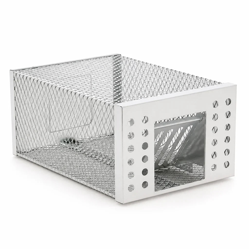 Live Rodent Trap | Stainless Steel & Animal-Friendly | 26 x 13 x 13 cm