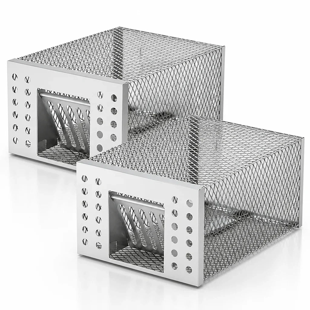 Live Rodent Trap | Stainless Steel & Animal-Friendly | 26 x 13 x 13 cm