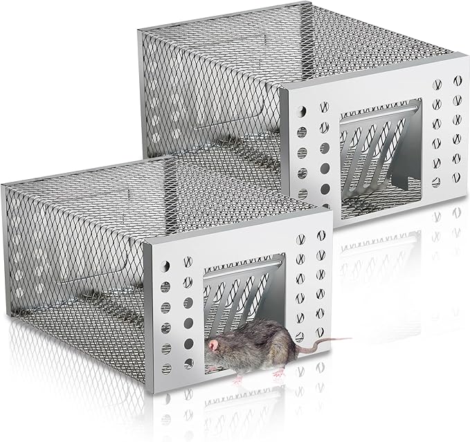 Live Rodent Trap | Stainless Steel & Animal-Friendly | 26 x 13 x 13 cm
