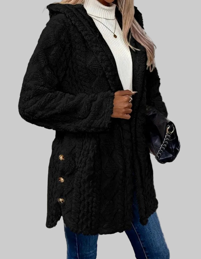 Loisa - Women's Hooded Plush Fleece Jacket