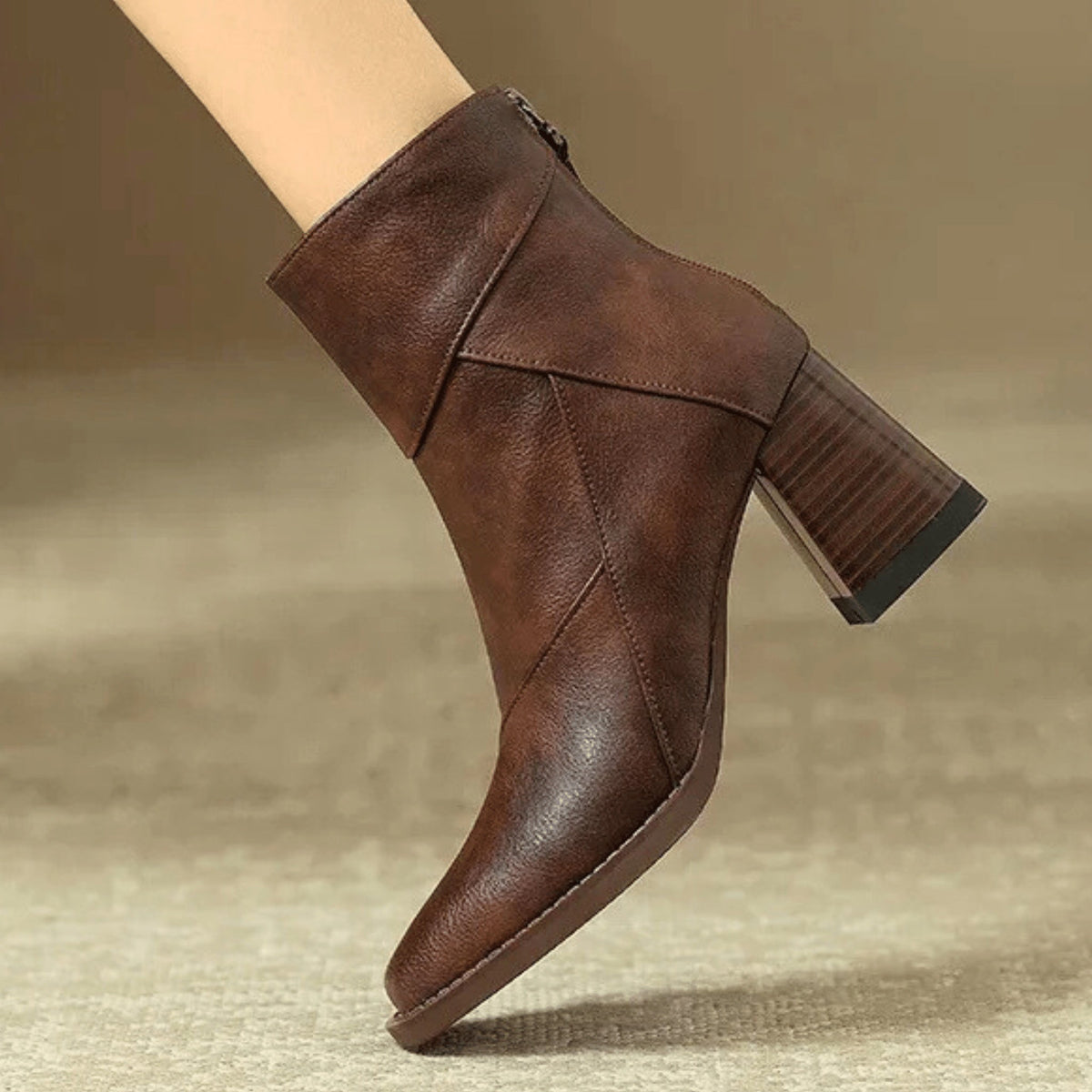 Alyssa | Women's Block Heel Ankle Boots Side Zipper