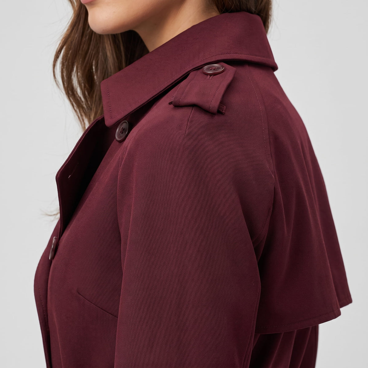 Long Belted Trench Coat – Double-Breasted, Storm Flaps & Cuff Straps | Maelle