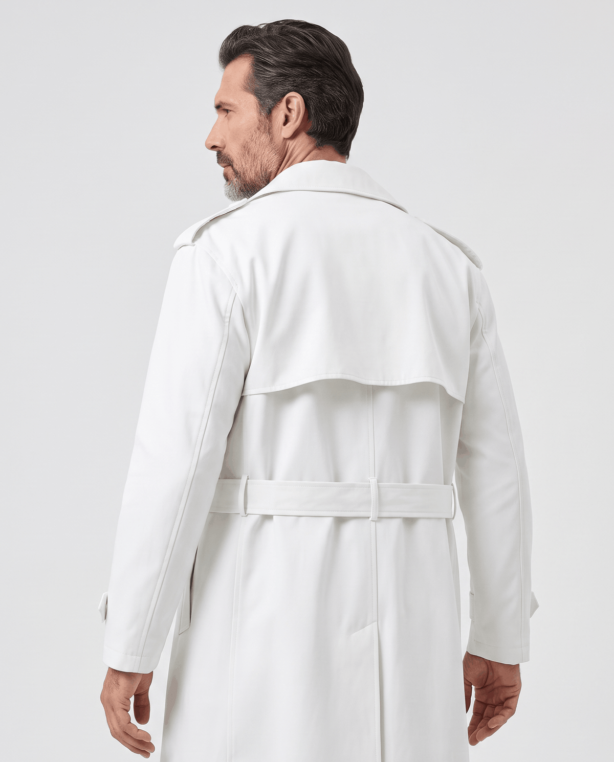 Longline Double-Breasted Trench Coat – Belted Waist, Storm Yoke & Epaulets | Anders