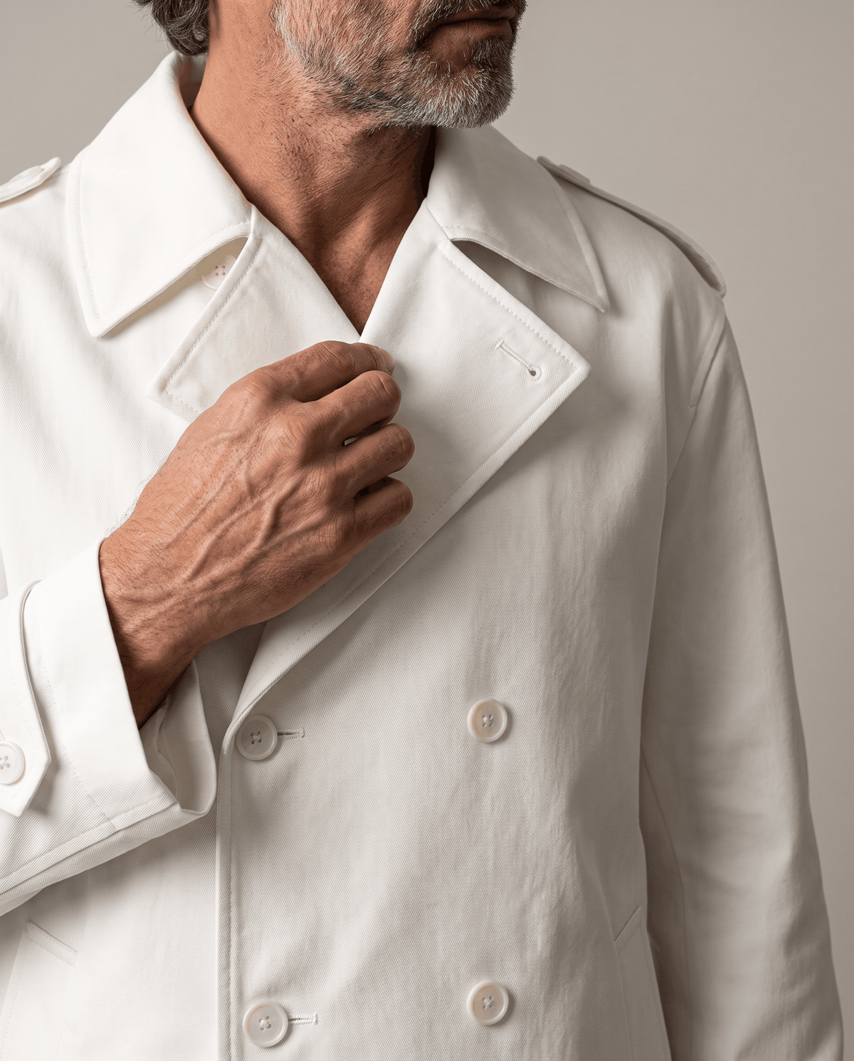 Longline Double-Breasted Trench Coat – Belted Waist, Storm Yoke & Epaulets | Anders