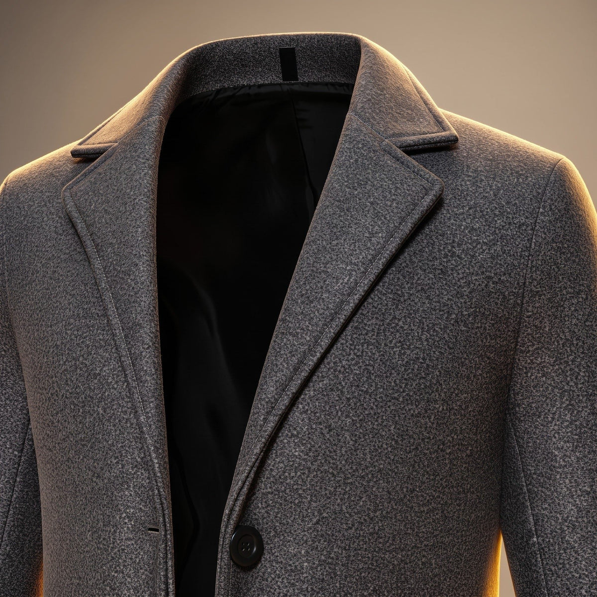 Wool Longline Single-Breasted Overcoat for Men