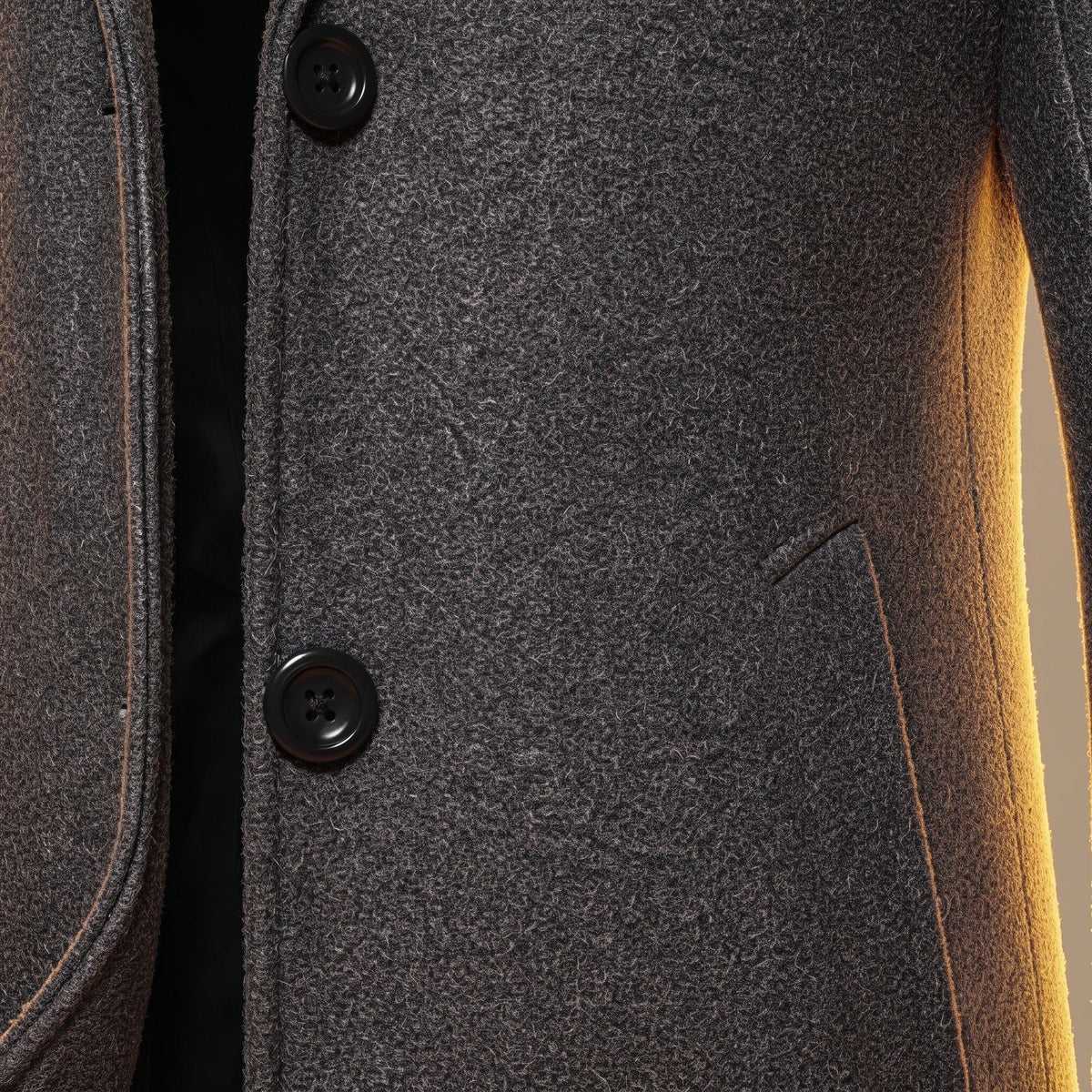 Wool Longline Single-Breasted Overcoat for Men