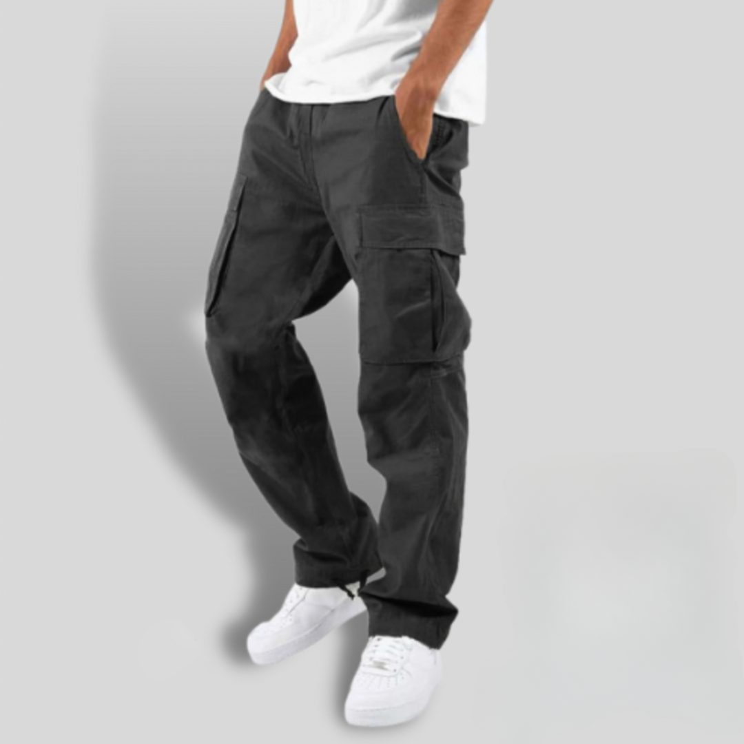Loose Fit Cargo Trousers with Utility Pockets for Men
