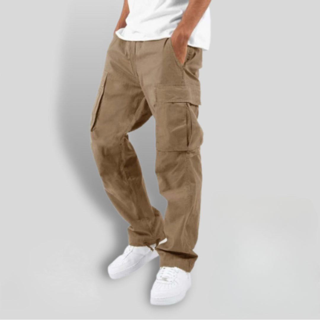 Loose Fit Cargo Trousers with Utility Pockets for Men