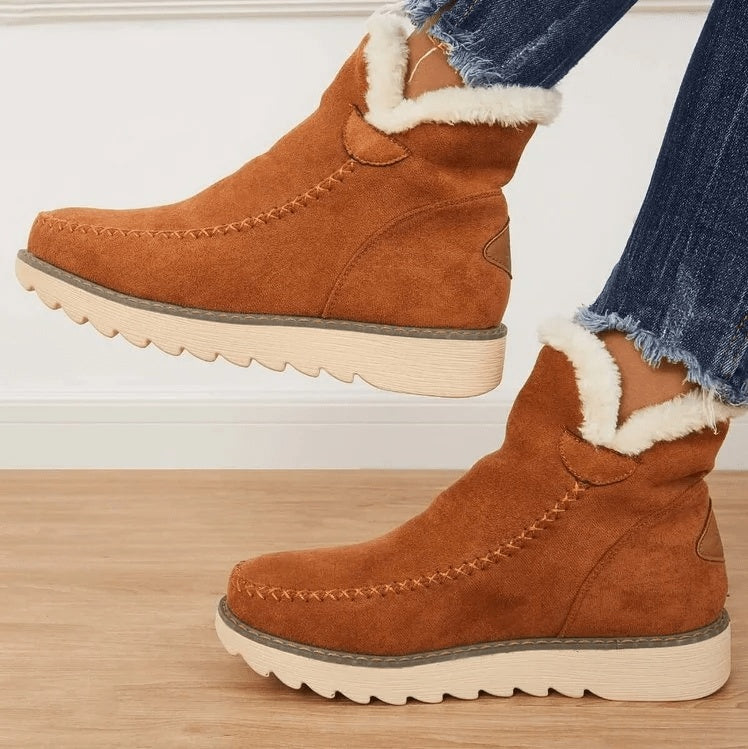 Amy | Women's Suede Winter Boots Flat Warm Lined