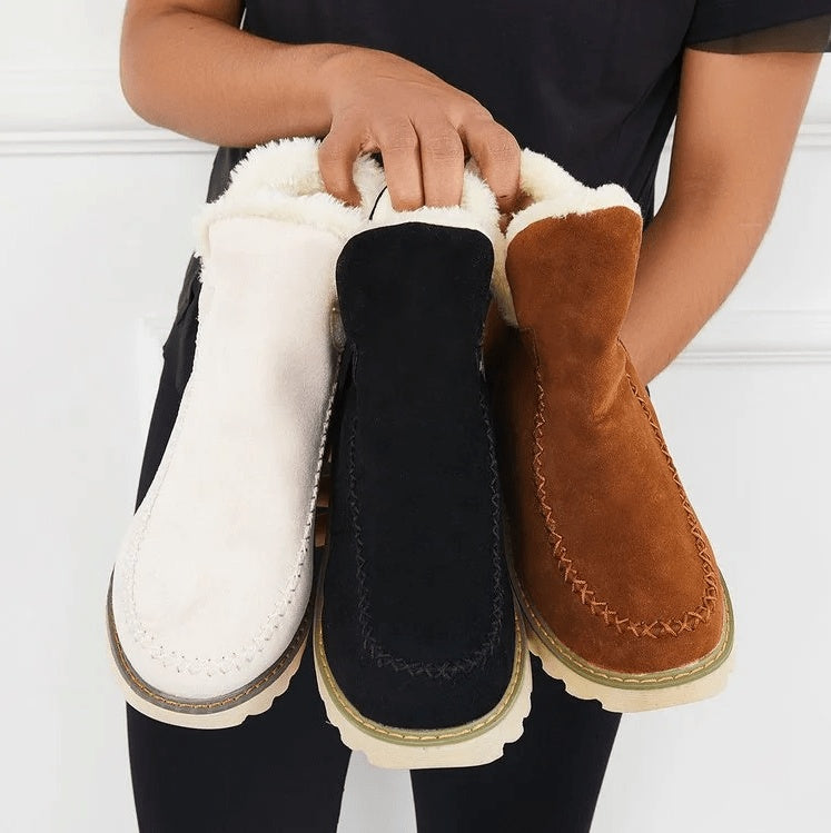 Amy | Women's Suede Winter Boots Flat Warm Lined