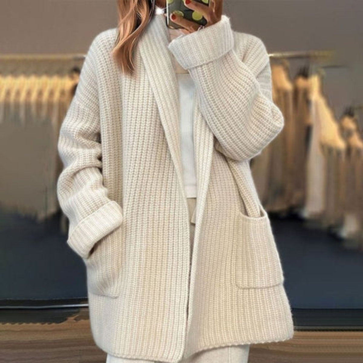 Charlotte | Women's Oversized Cardigan Sweater Pockets Long Sleeve