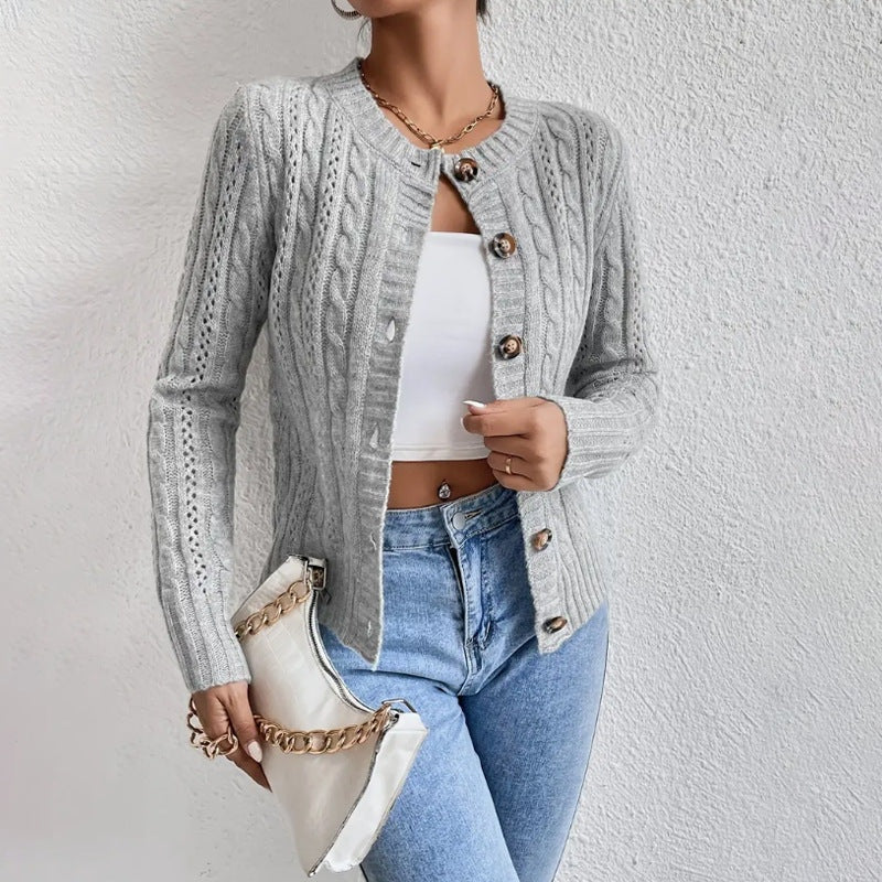 Caroline | Women's Cardigan Sweater Long Sleeve Button Up Knit