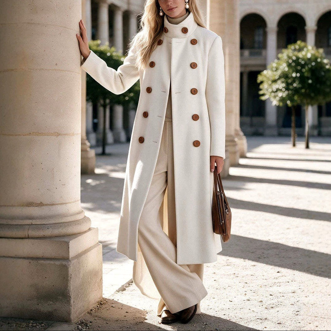 Lorenza - Women's Wool Double-Breasted Coat