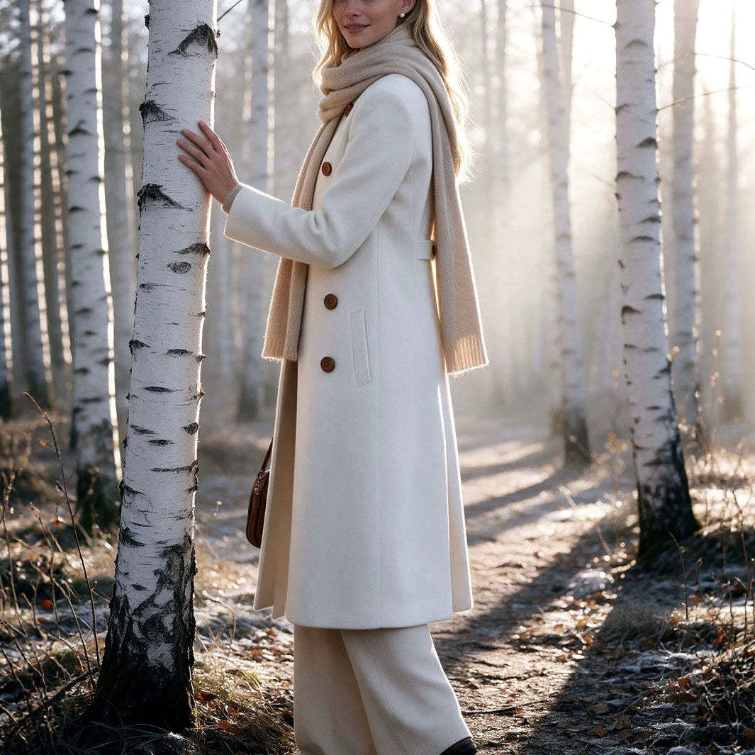 Lorenza - Women's Wool Double-Breasted Coat