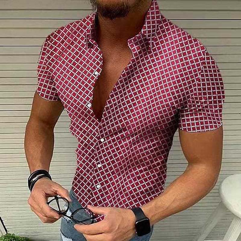 Loro | Men's Slim Fit Check Short Sleeve Shirt