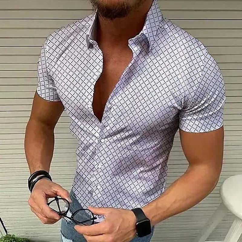 Loro | Men's Slim Fit Check Short Sleeve Shirt