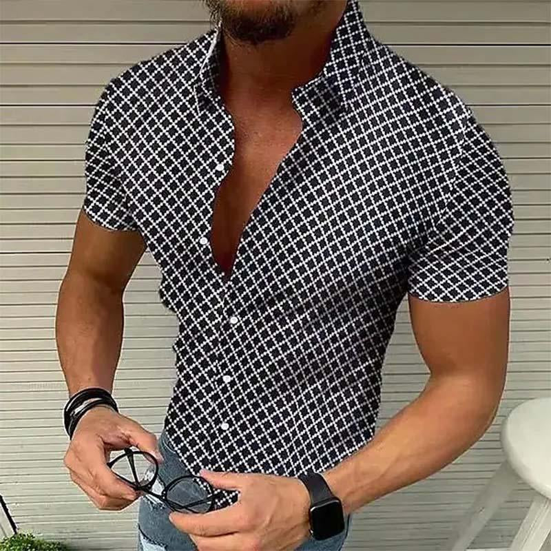 Loro | Men's Slim Fit Check Short Sleeve Shirt