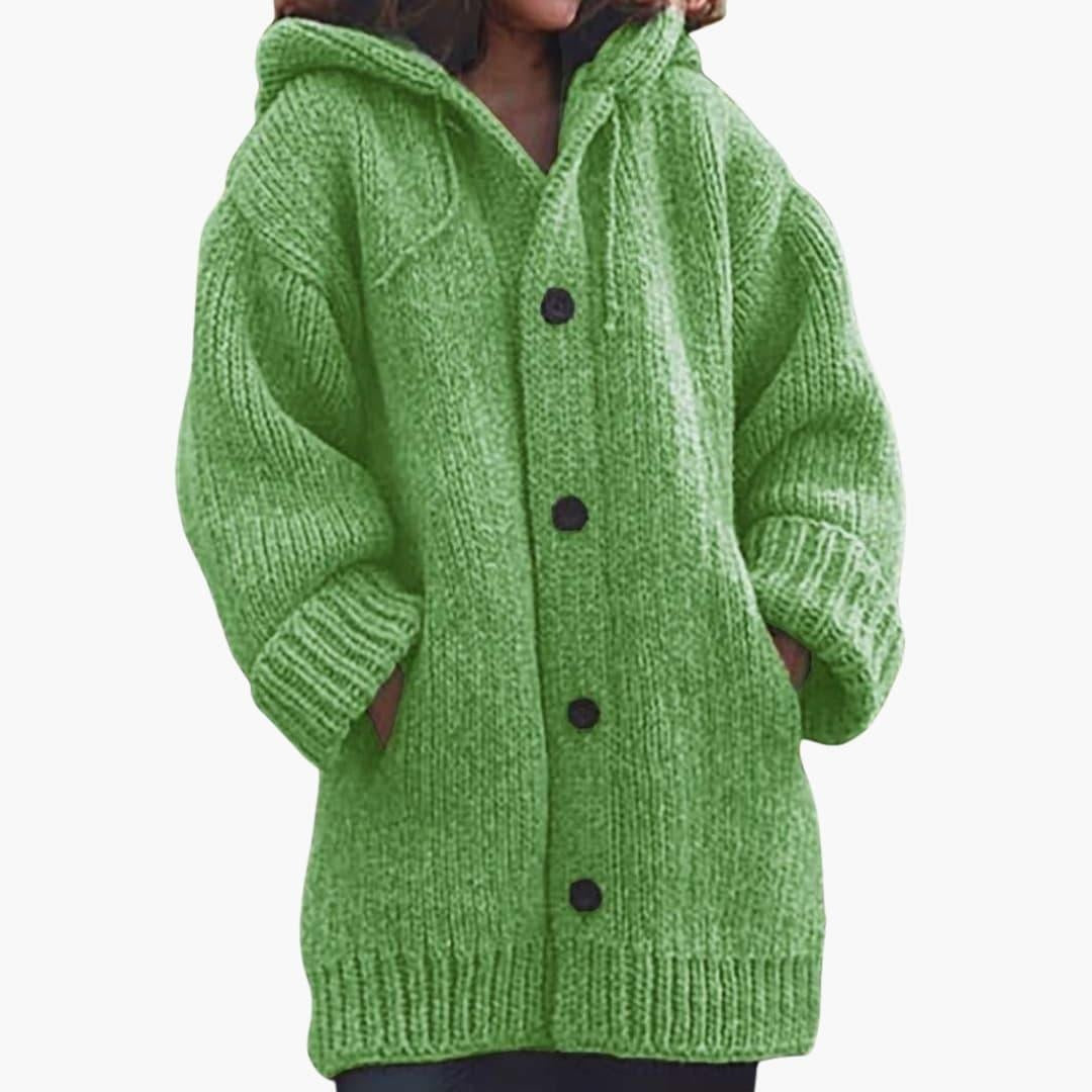 Luna | Women's Oversized Hooded Cardigan Sweater Knit Button Up
