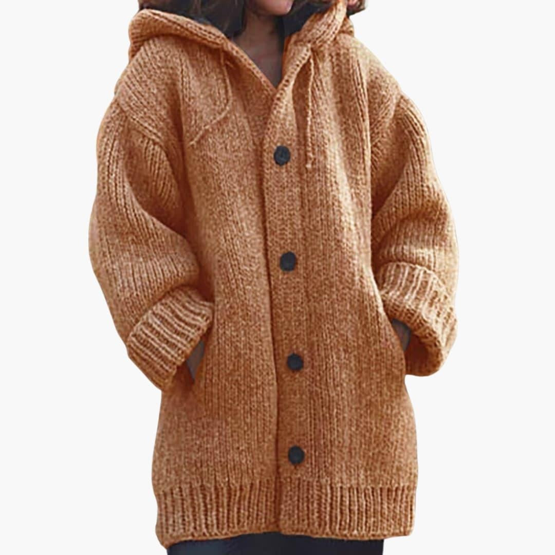 Luna | Women's Oversized Hooded Cardigan Sweater Knit Button Up