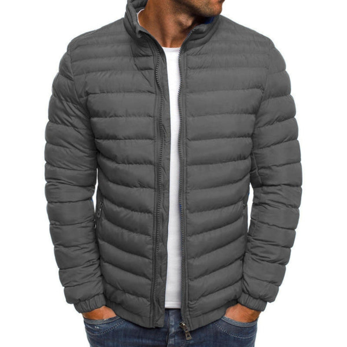 Graham | Men's Quilted Winter Jacket Stand Collar Zip Up