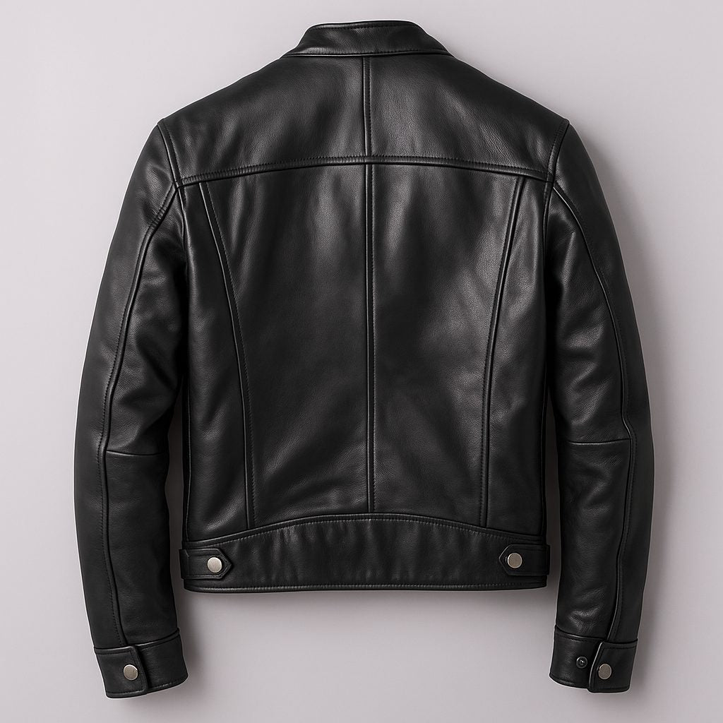 Luciano | Men's Leather Biker Jacket with Zip-Up Closure
