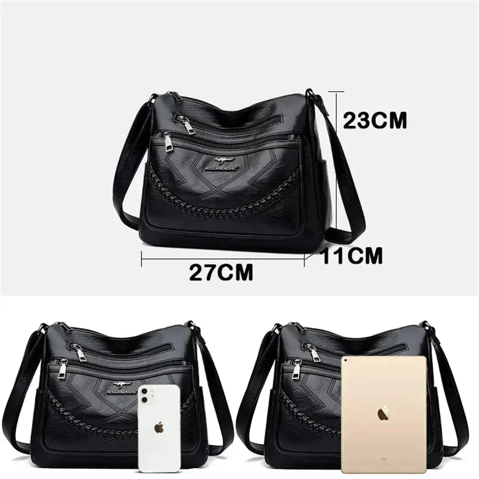 Women’s Multi-Pocket Crossbody Bag with Adjustable Strap