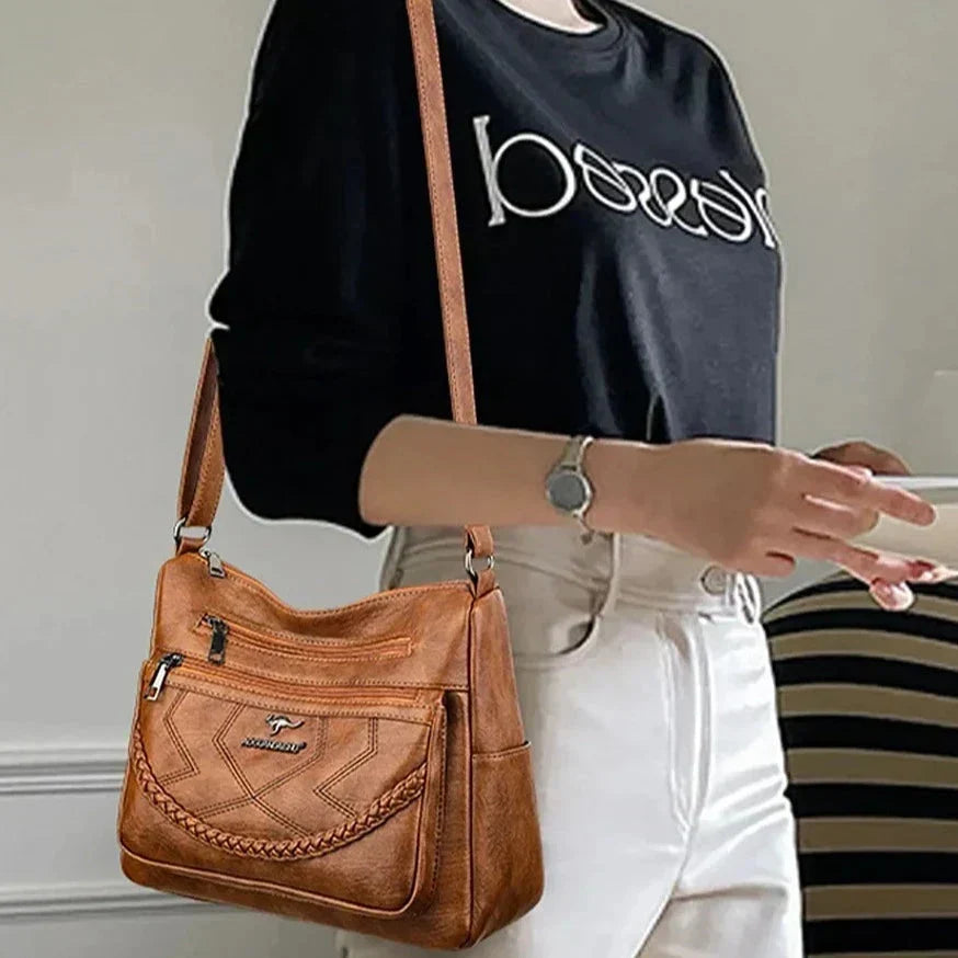 Women’s Multi-Pocket Crossbody Bag with Adjustable Strap