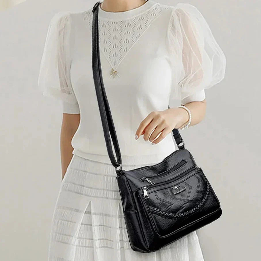 Women’s Multi-Pocket Crossbody Bag with Adjustable Strap