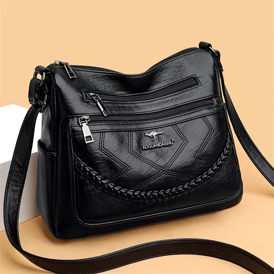 Women’s Multi-Pocket Crossbody Bag with Adjustable Strap