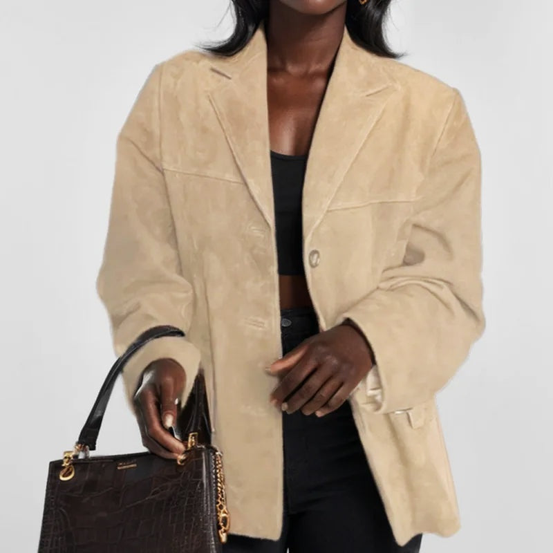 Willow | Women's Relaxed Fit Suede Jacket Lapels