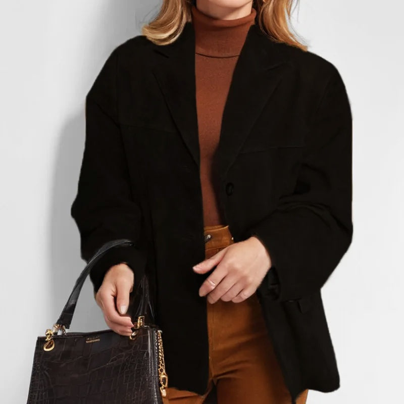 Willow | Women's Relaxed Fit Suede Jacket Lapels