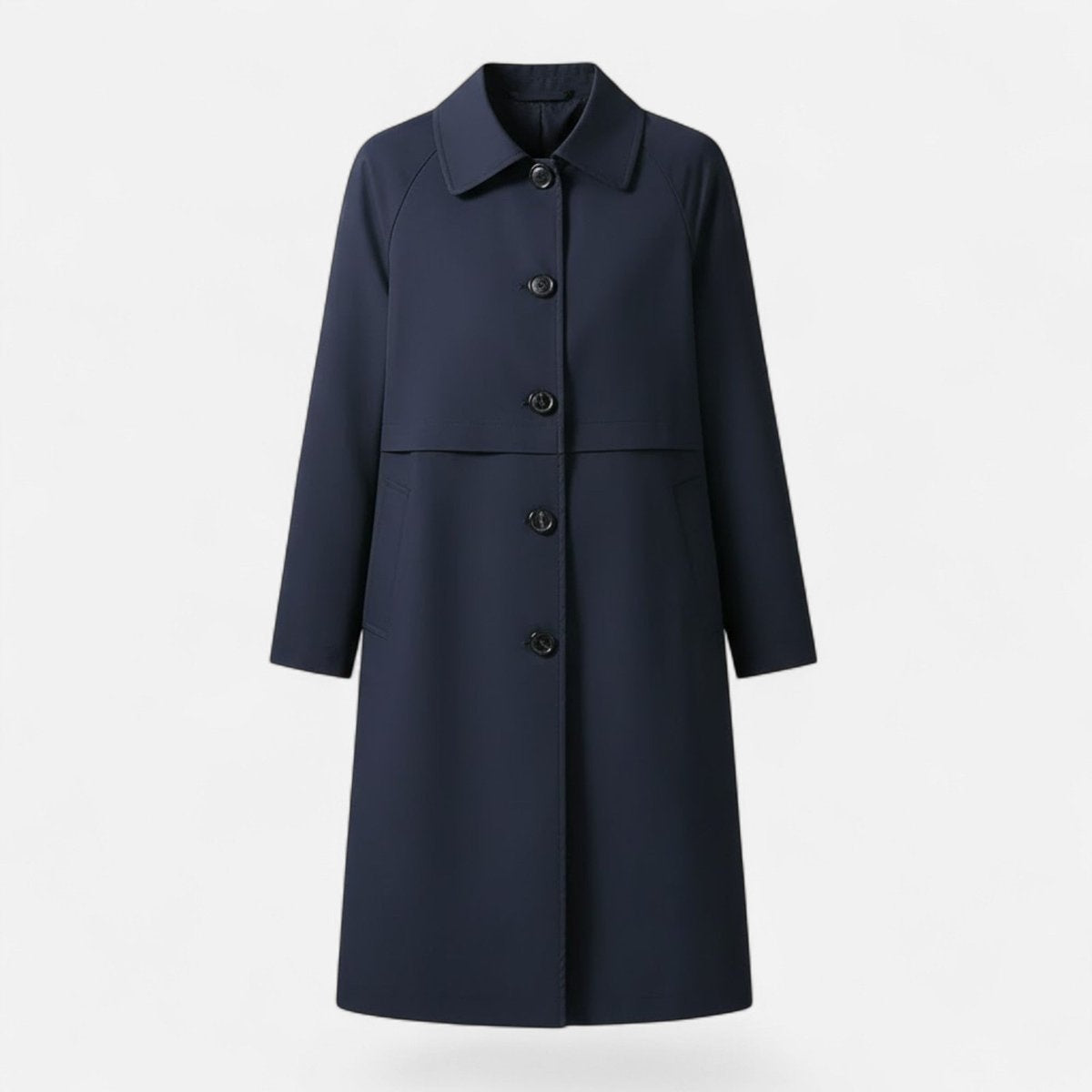 Natalie | Women's Long Wool Blend Trench Coat Double Breasted