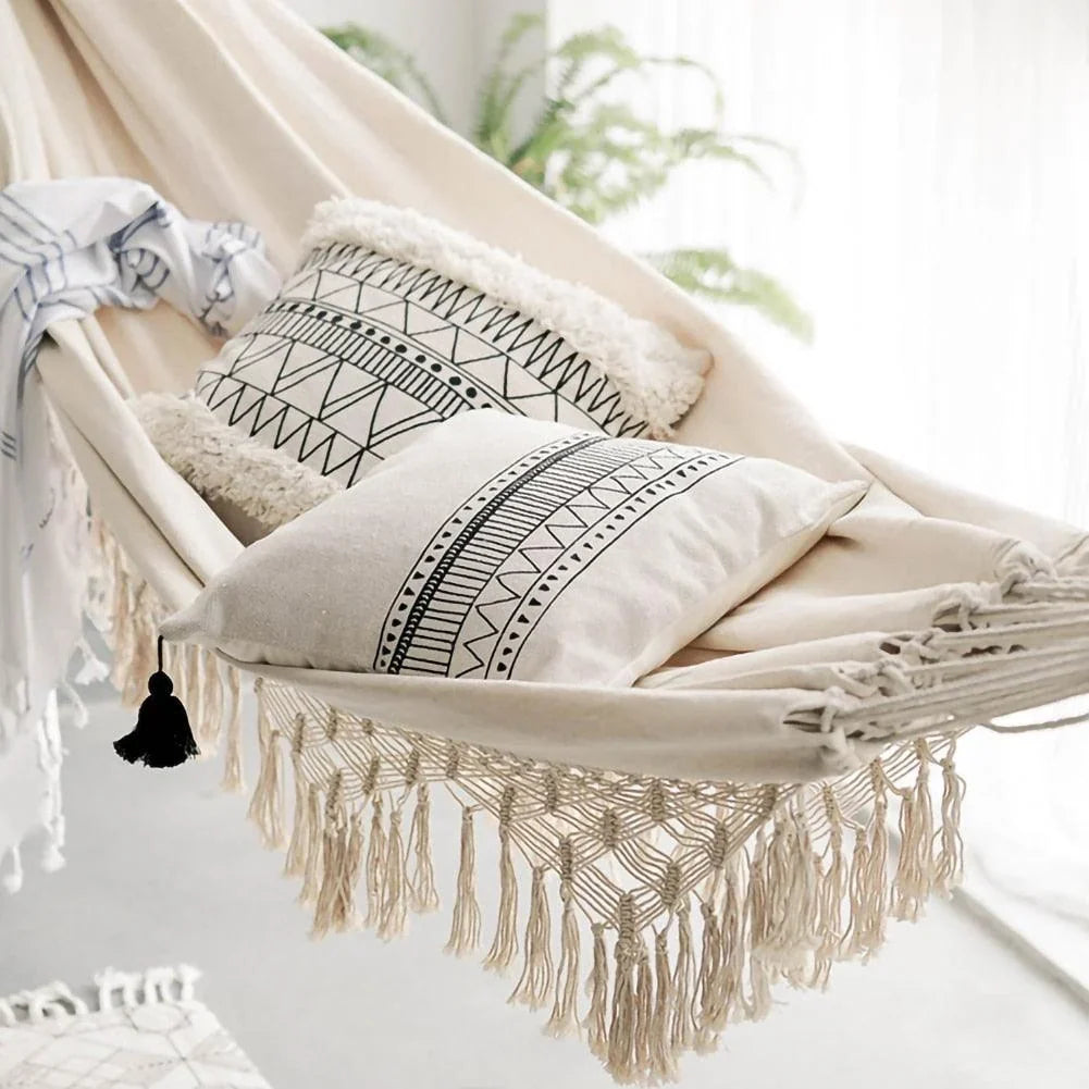Macramé Hammock | Handwoven Cotton-Blend & 2-Person | 200 x 150 cm