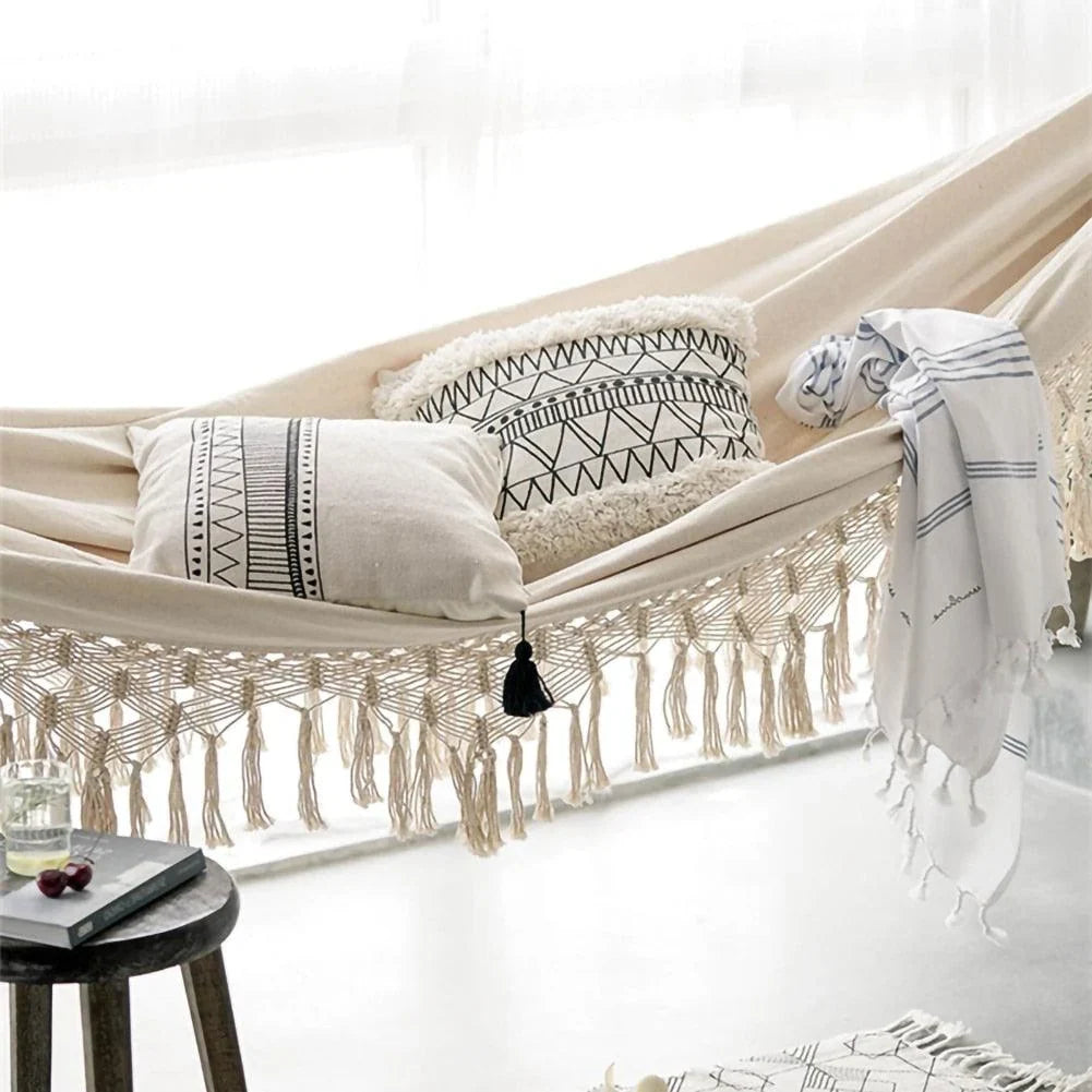 Macramé Hammock | Handwoven Cotton-Blend & 2-Person | 200 x 150 cm