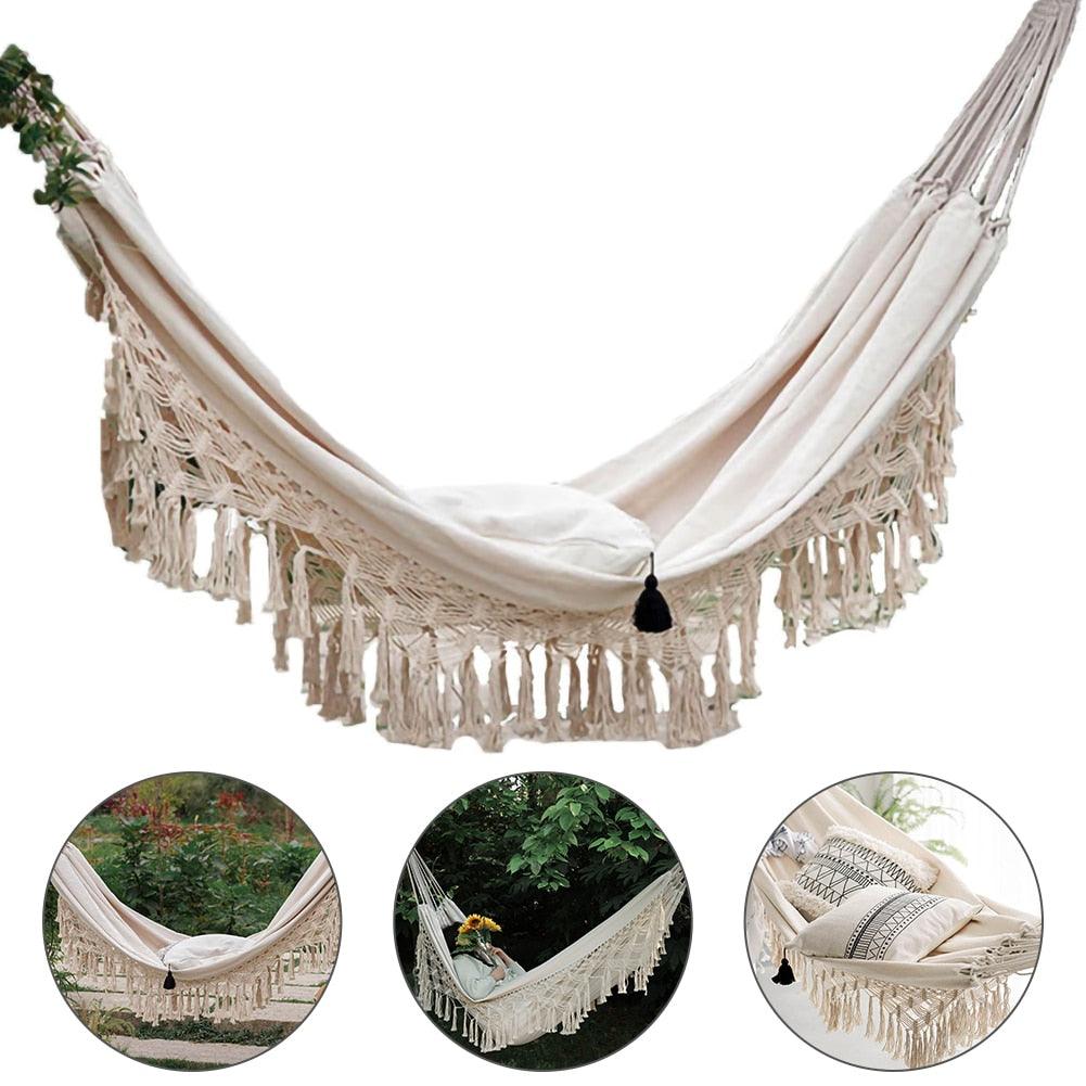 Macramé Hammock | Handwoven Cotton-Blend & 2-Person | 200 x 150 cm