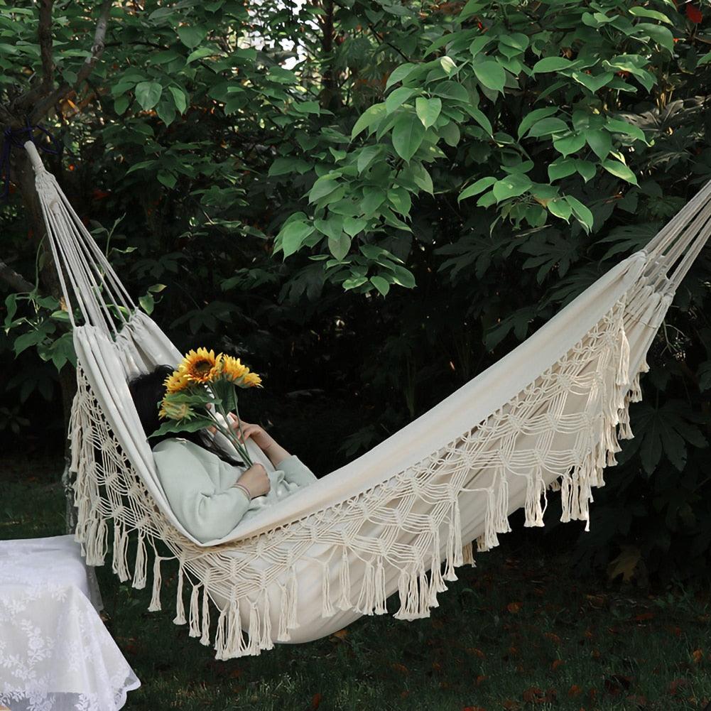 Macramé Hammock | Handwoven Cotton-Blend & 2-Person | 200 x 150 cm